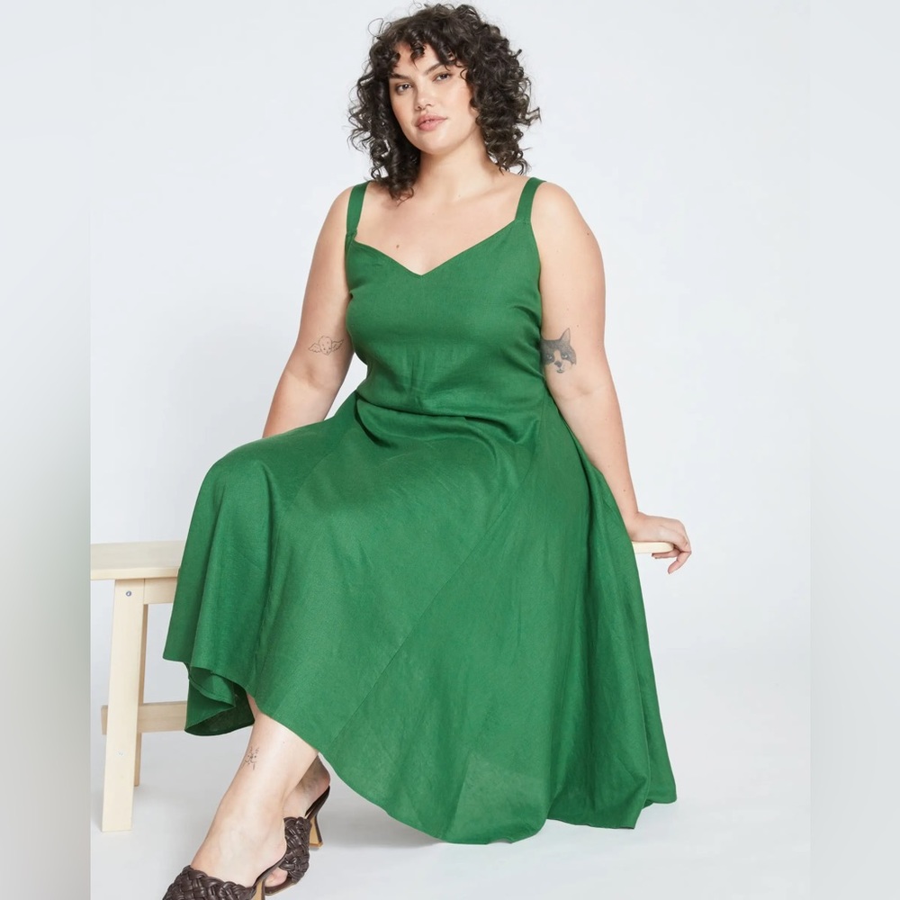 Sunshower Flowy Linen Dress in Jardin
